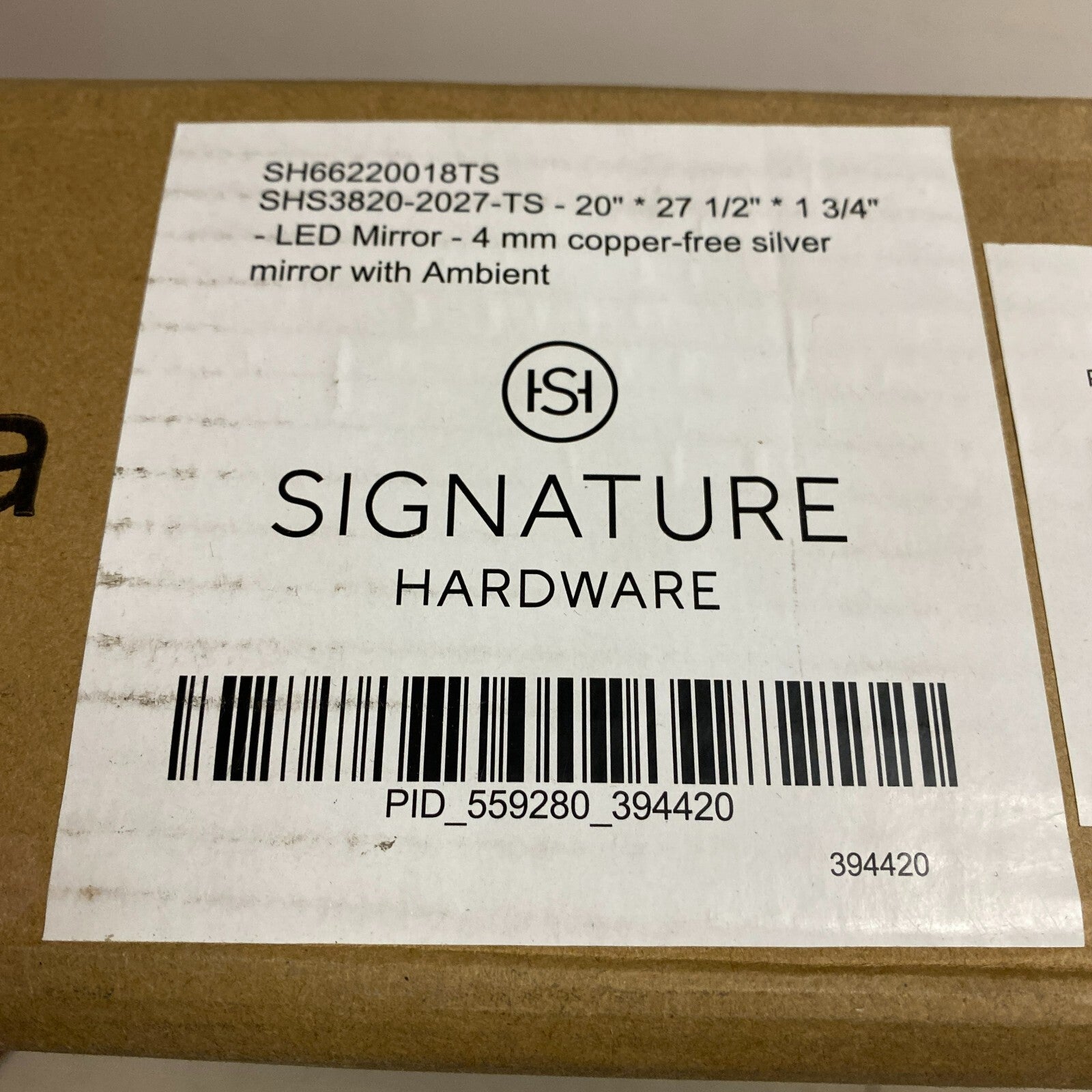 Signature Hardware 20" Araica Lighted Mirror with Tunable LED - Touch Sensor