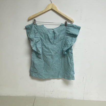 A New Day Women's Cute Trendy Flutter Sleeve Tank Top Blue Size Large Brand New!