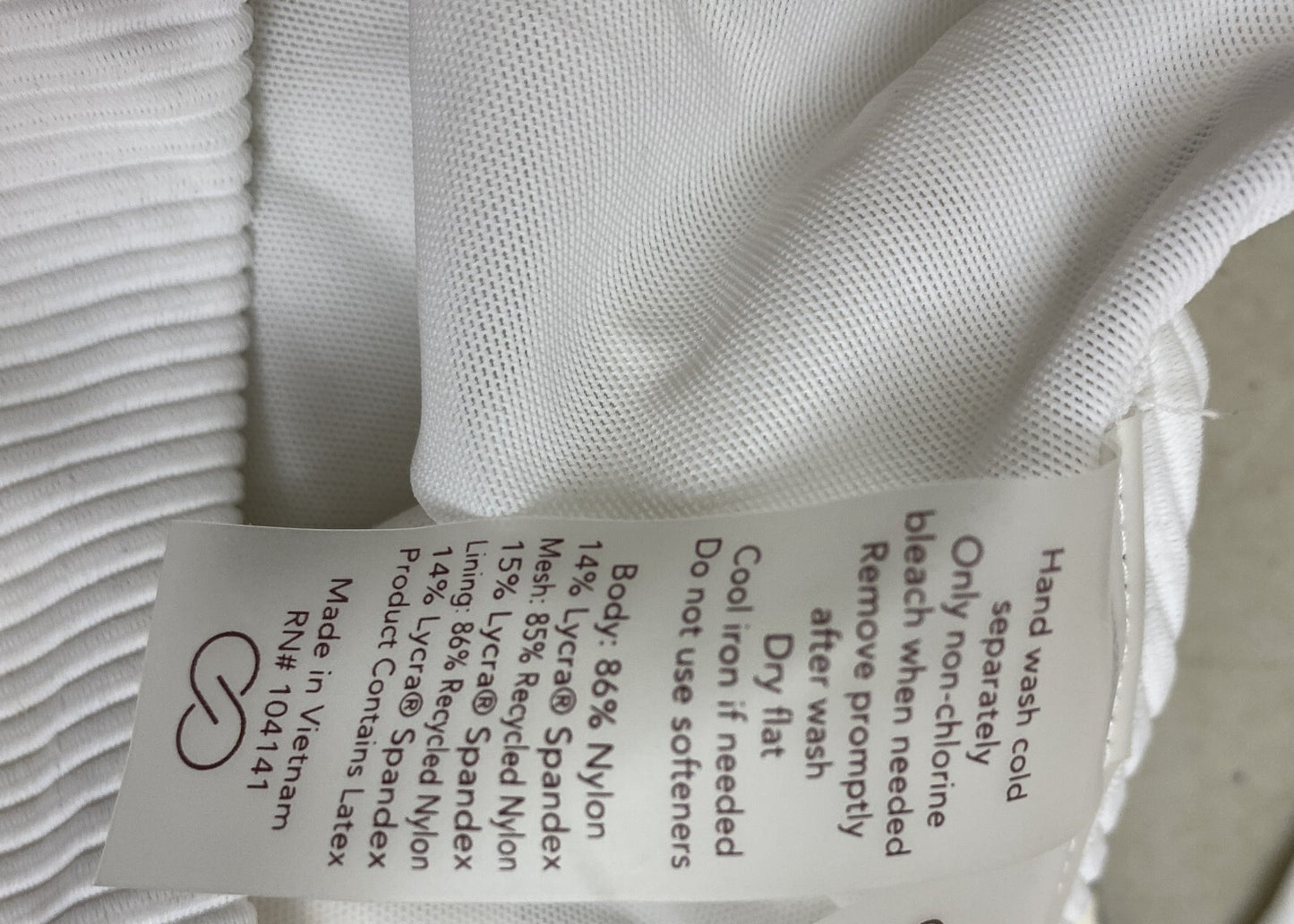 CALIA Women's Minimal One Shoulder Swim Top Pure White WSA23208R Brand New!
