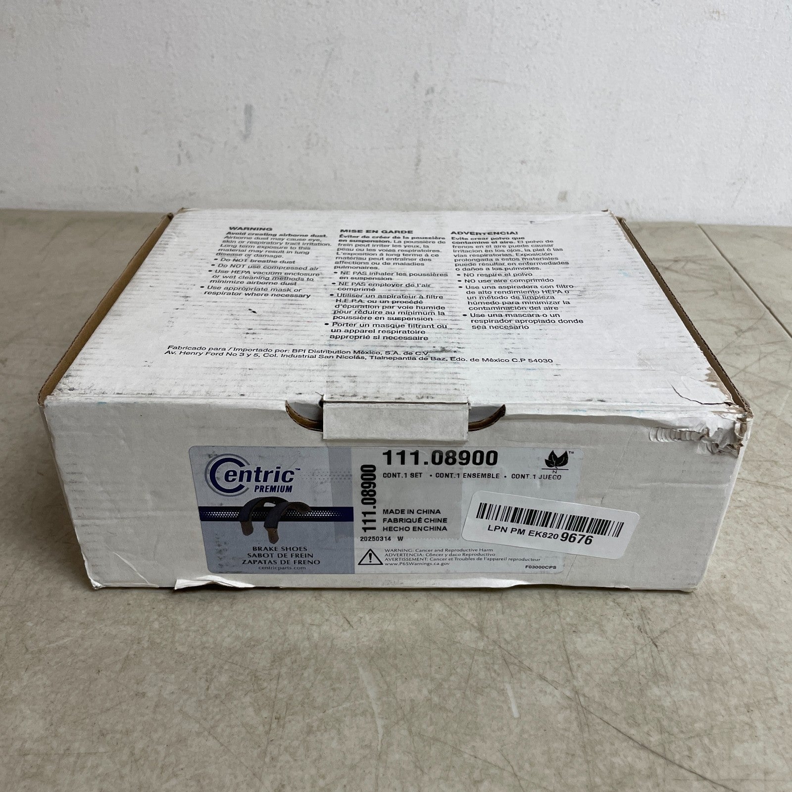 Centric 111.08900 Premium Rear Parking Brake Shoe Set for BMW Models OE Quality