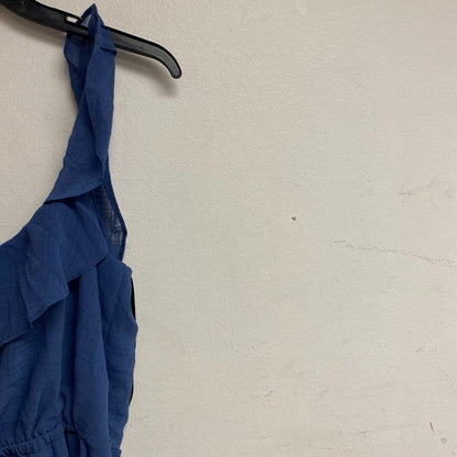 By & By Women's Casual Sheath V-Neck Ruffle Dress Size Large Color: Denim