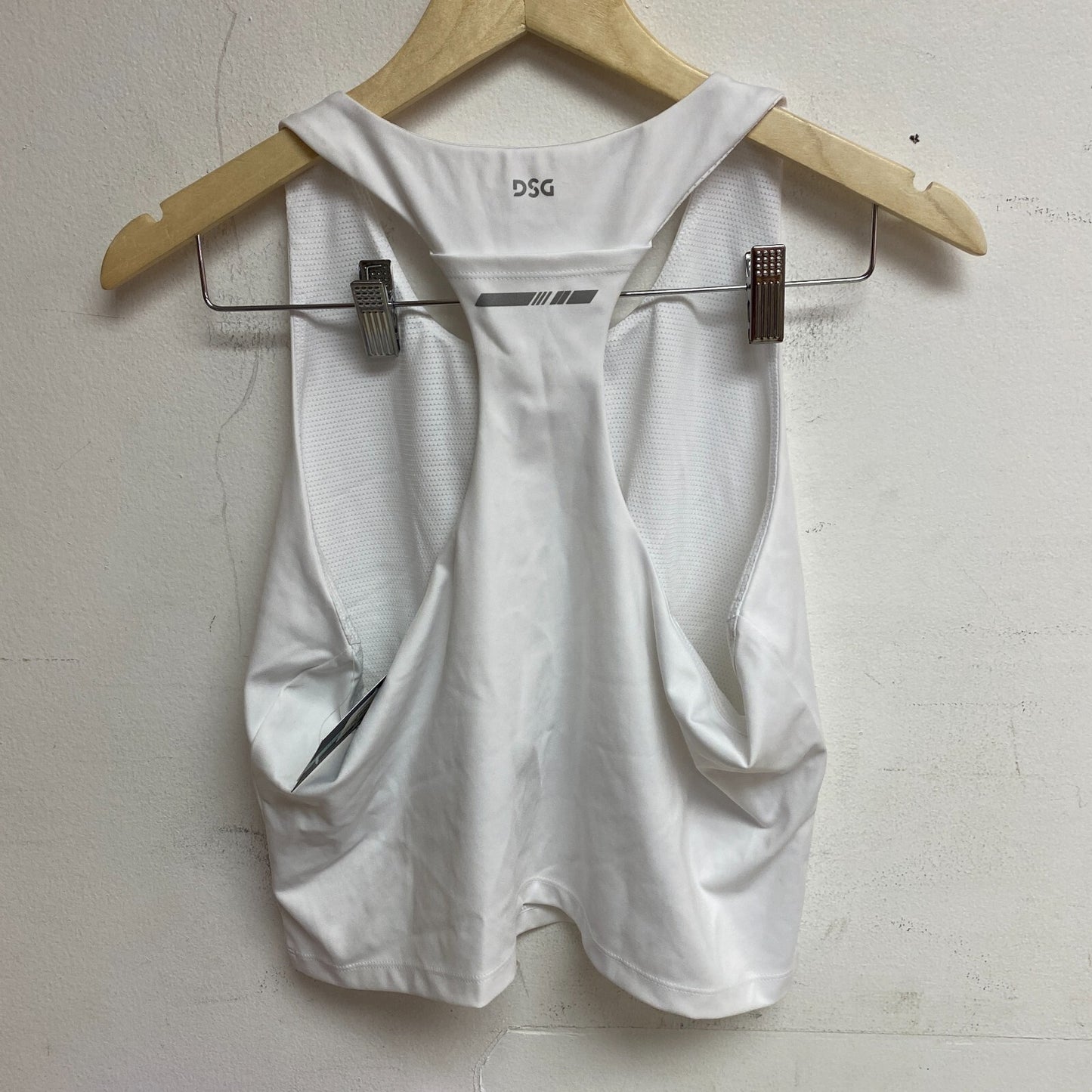 DSG Women's Run Crop Tank Pure White DAW12200 BRAND NEW