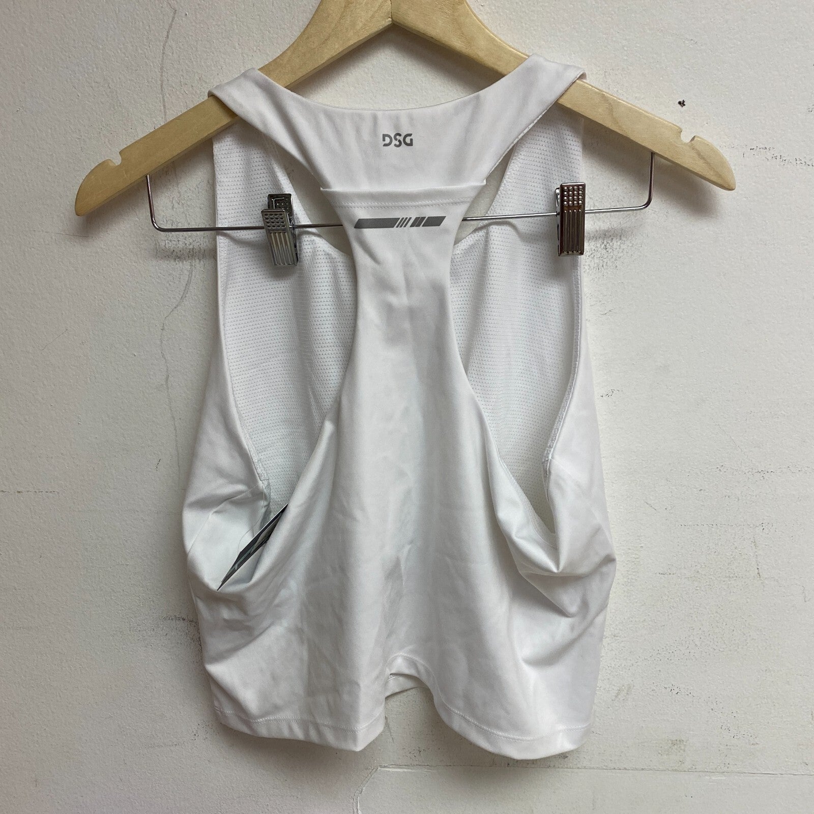 DSG Women's Run Crop Tank Pure White DAW12200 BRAND NEW