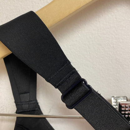 DSG Women's High Support Fixed Cup Wide Racerback Bra Pure Black DAW21715 New