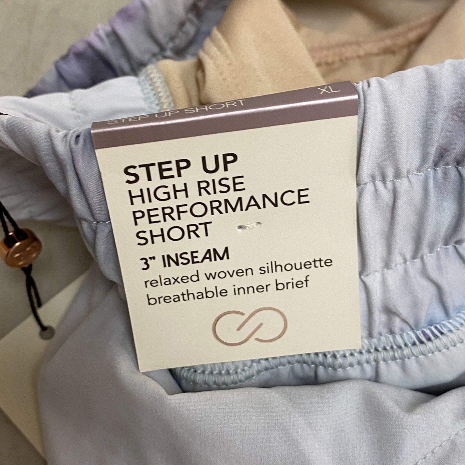 Calia Womens 3 in Relaxed Woven High Rise Step Up Performance Short Milky Blue