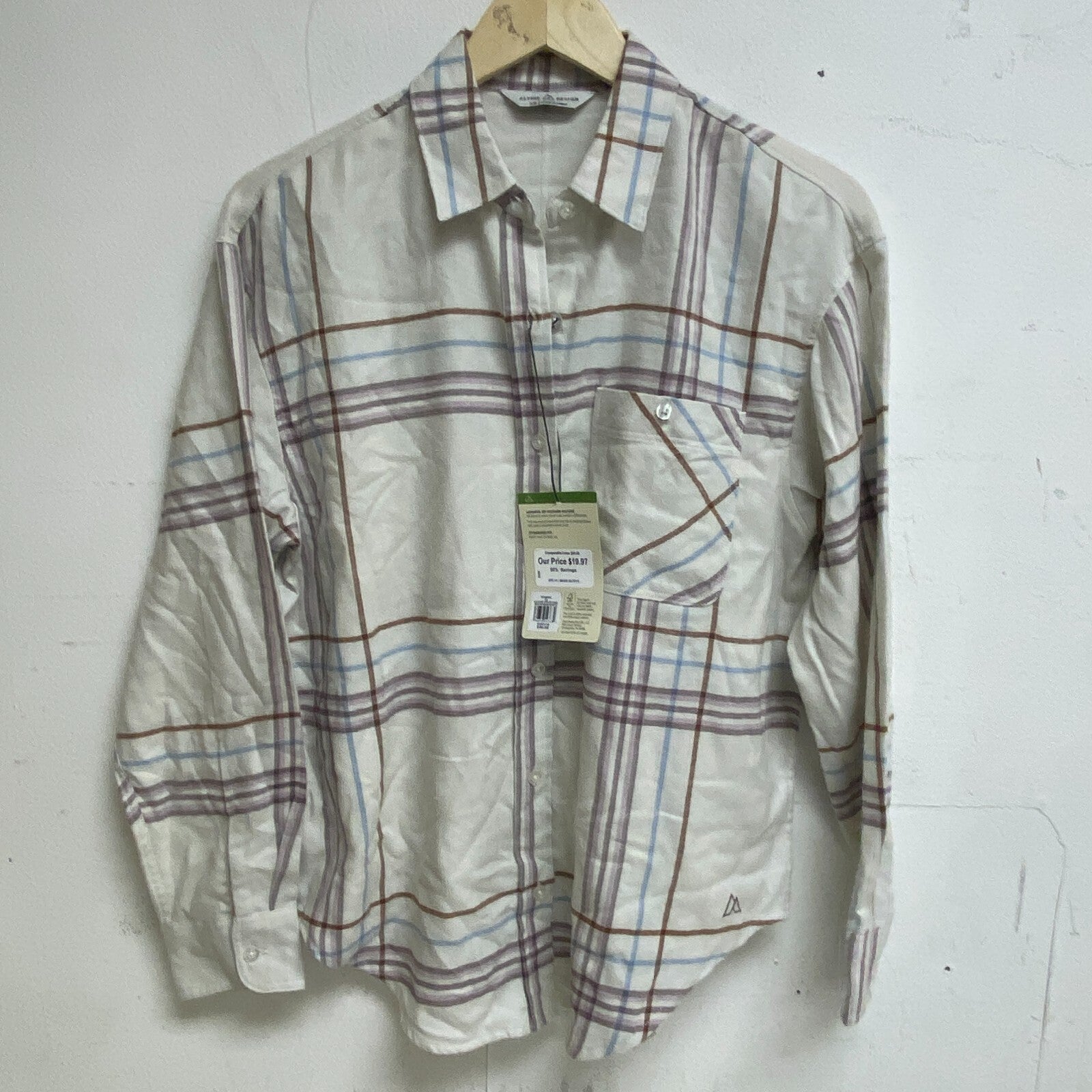 Alpine Design Women's Journey Oversized Flannel Shirt Mauve Mushroom Arrow Plaid