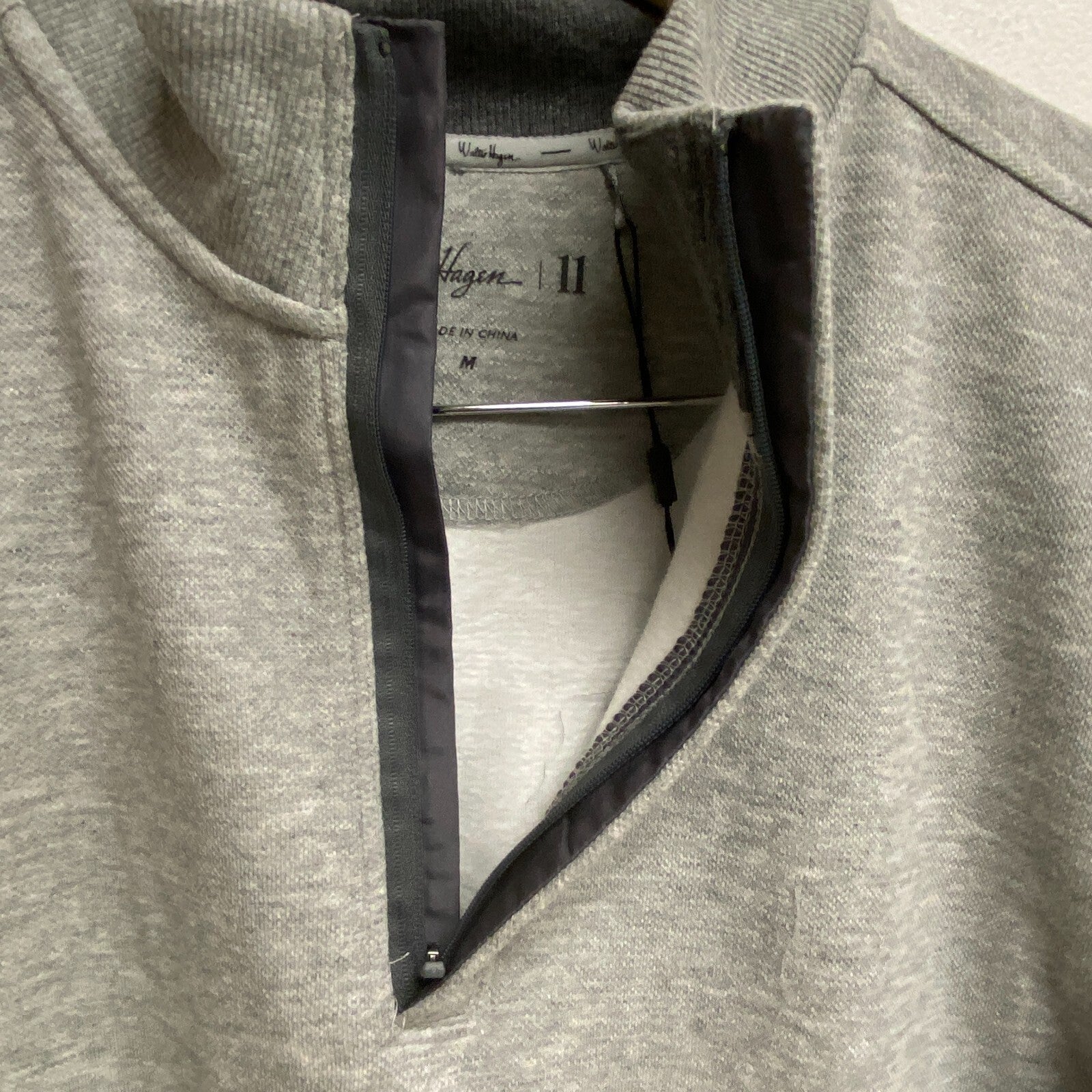 Walter Hagen Men's Perfect 11 Pique Fleece Mid 1/4 ZIP Light Grey Heather MGA361