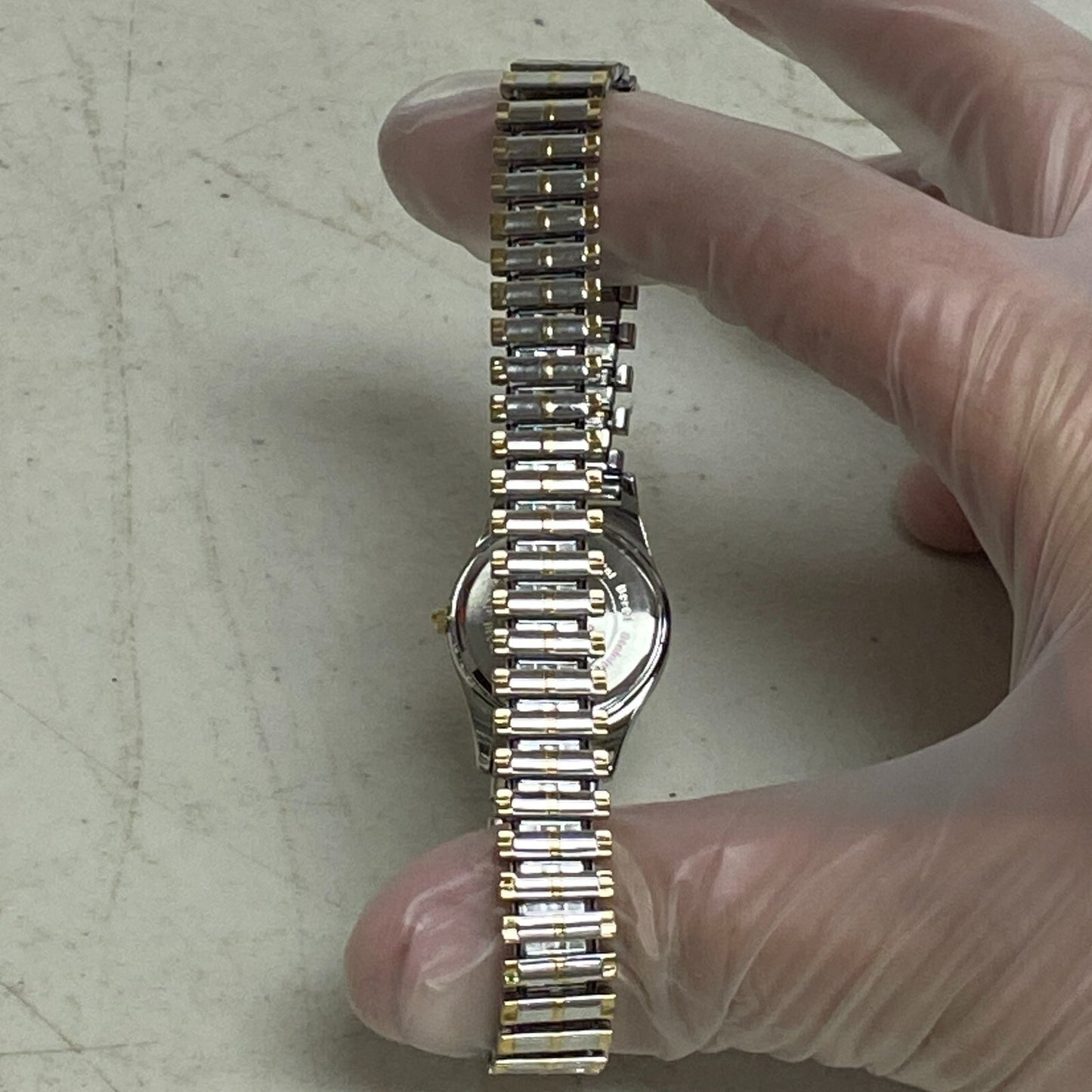 Armitron Watch Japan Quartz Women Dual Tone Gold Plated Stretch Steel 75/5420TTG