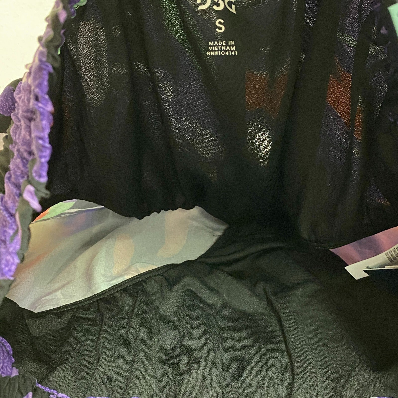 DSG Women's 3â High Rise Stride Multi Landscape Black Shorts Summer DAW12327PR