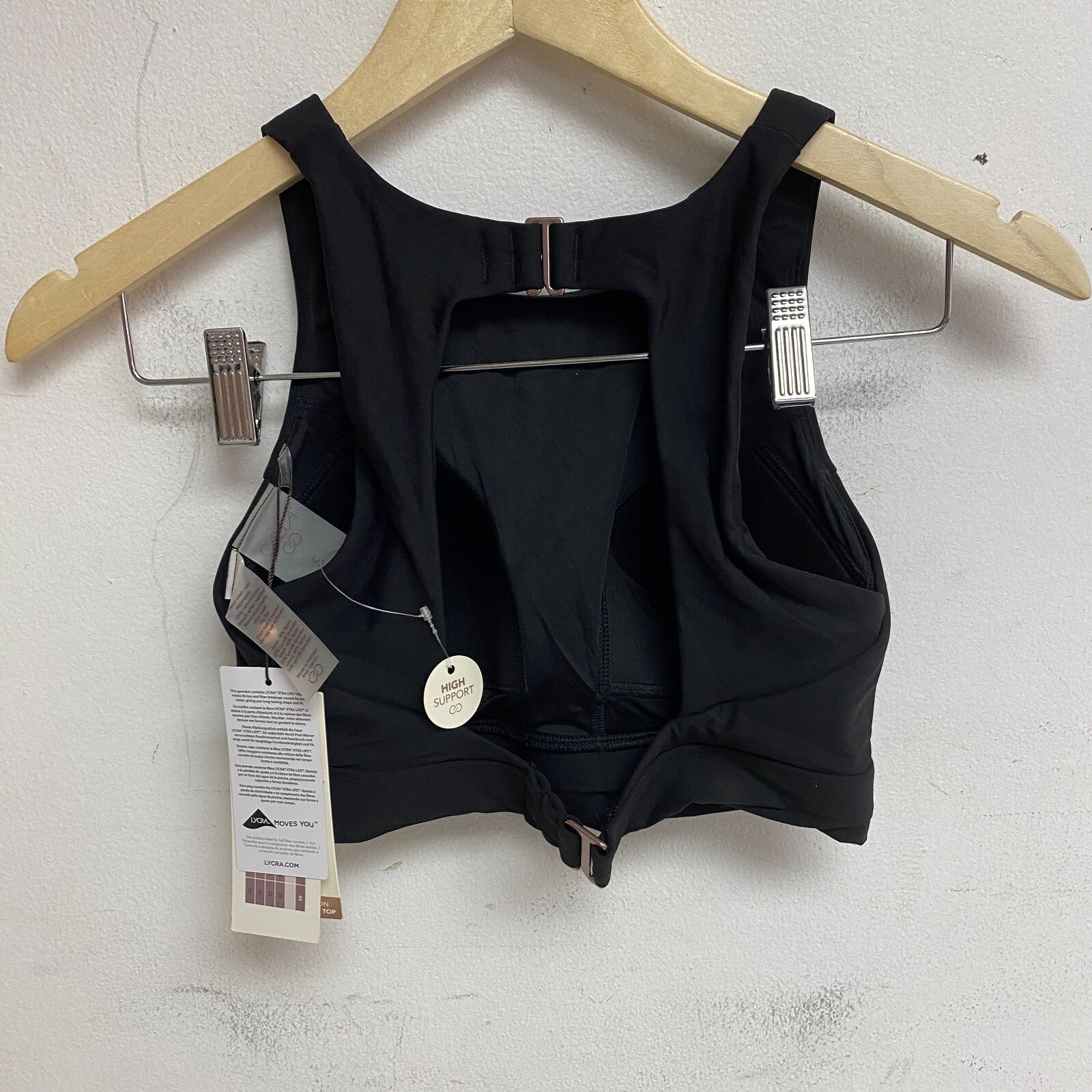 CALIA Women's Swim HIGH Support NECK TOP PURE BLACK WSA22207 Brand New!