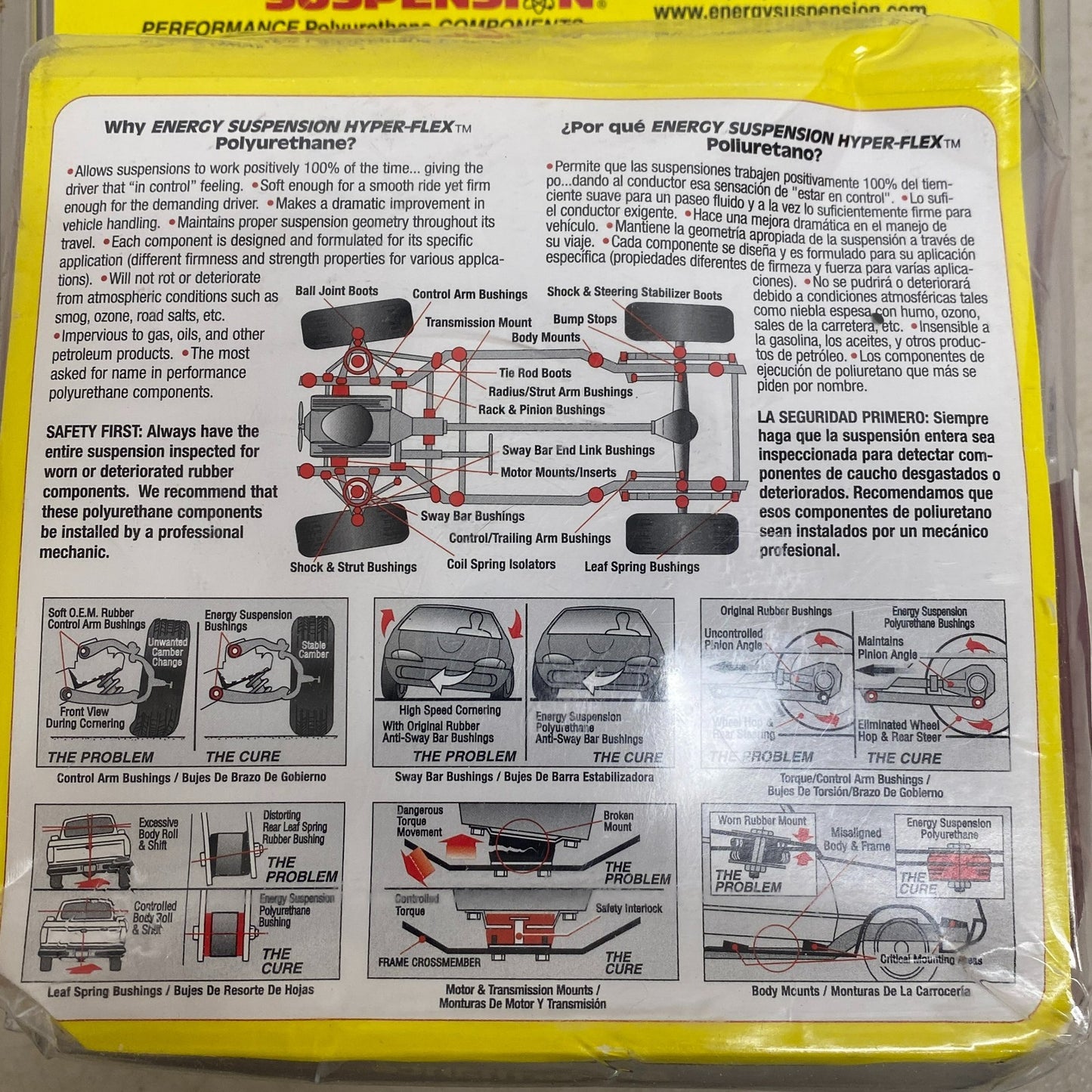 Energy Suspension Hyper-Flex Leaf Spring Bushing Set Red 2.2119R