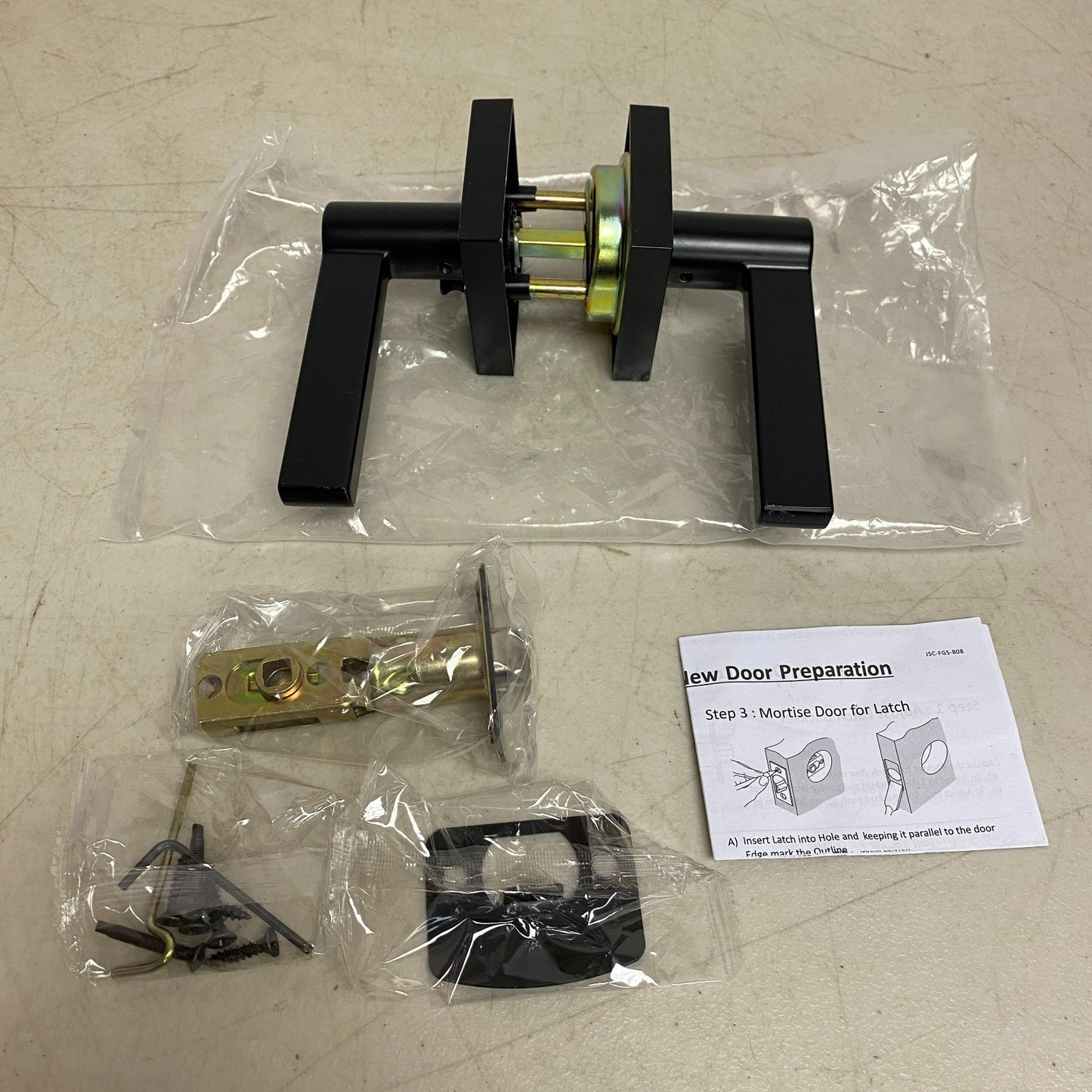 Signature Hardware Mabry Flat Lever Privacy Door Set Matte Black HLK2203U19