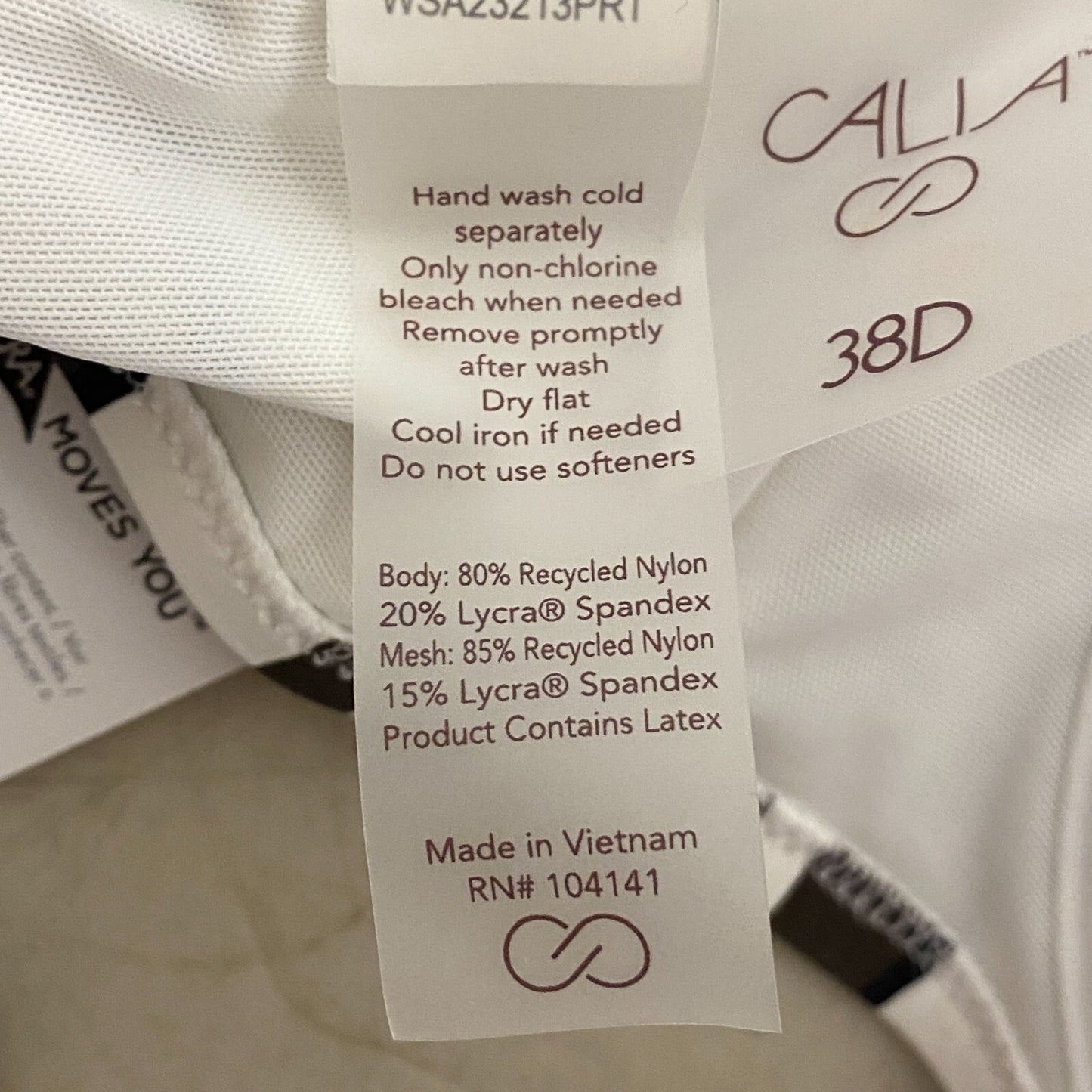 Calia Women's Tie Back Bikini Top Variegated Stripe White/Brown WSA23200PRT