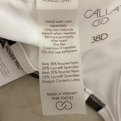 Calia Women's Tie Back Bikini Top Variegated Stripe White/Brown WSA23200PRT