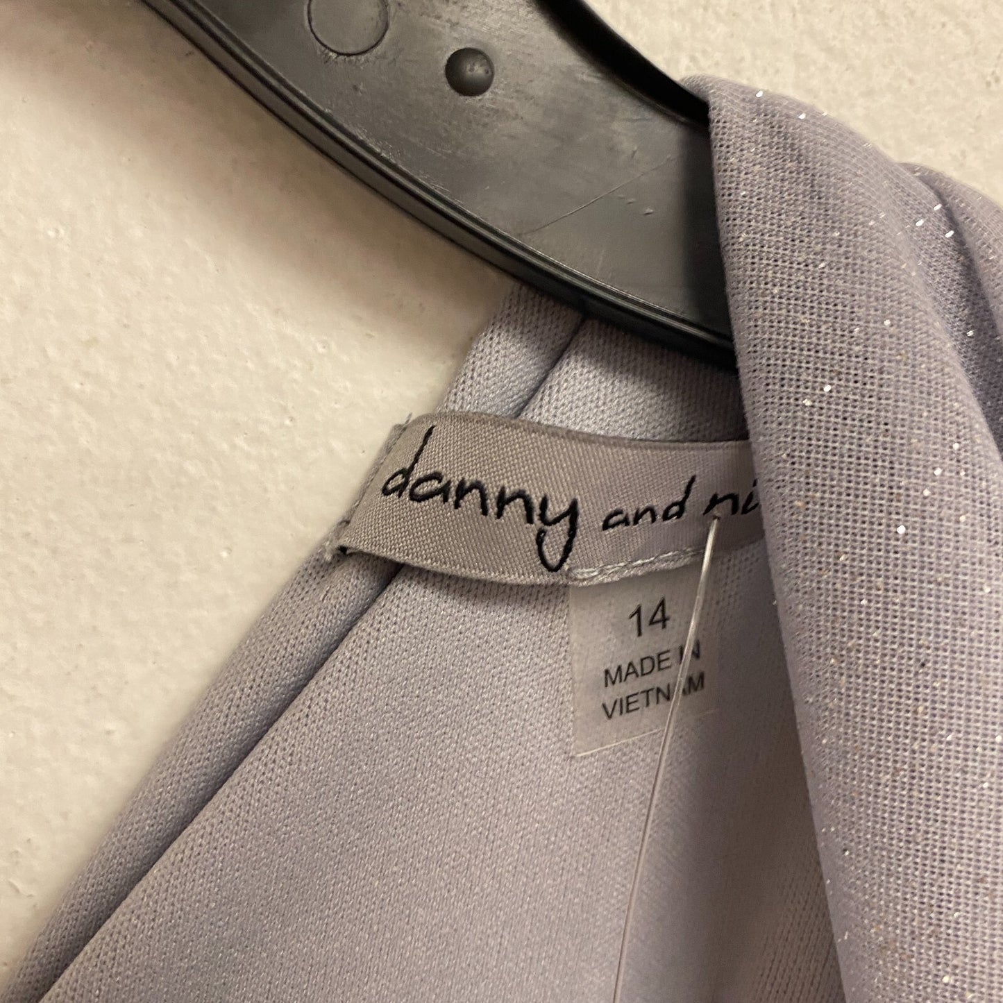 Danny & Nicole Women Short Sleeve Fit+Flare Tiered Maxi Dress Sz 14 Color Silver