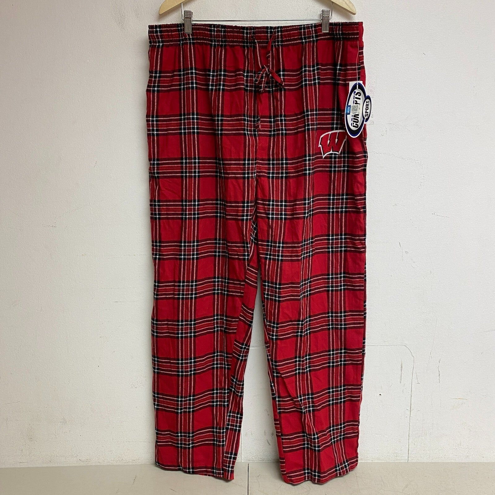 Concept Sports Wisconsin Men's Takeaway Flannel Pants Black/Red FCV/0115
