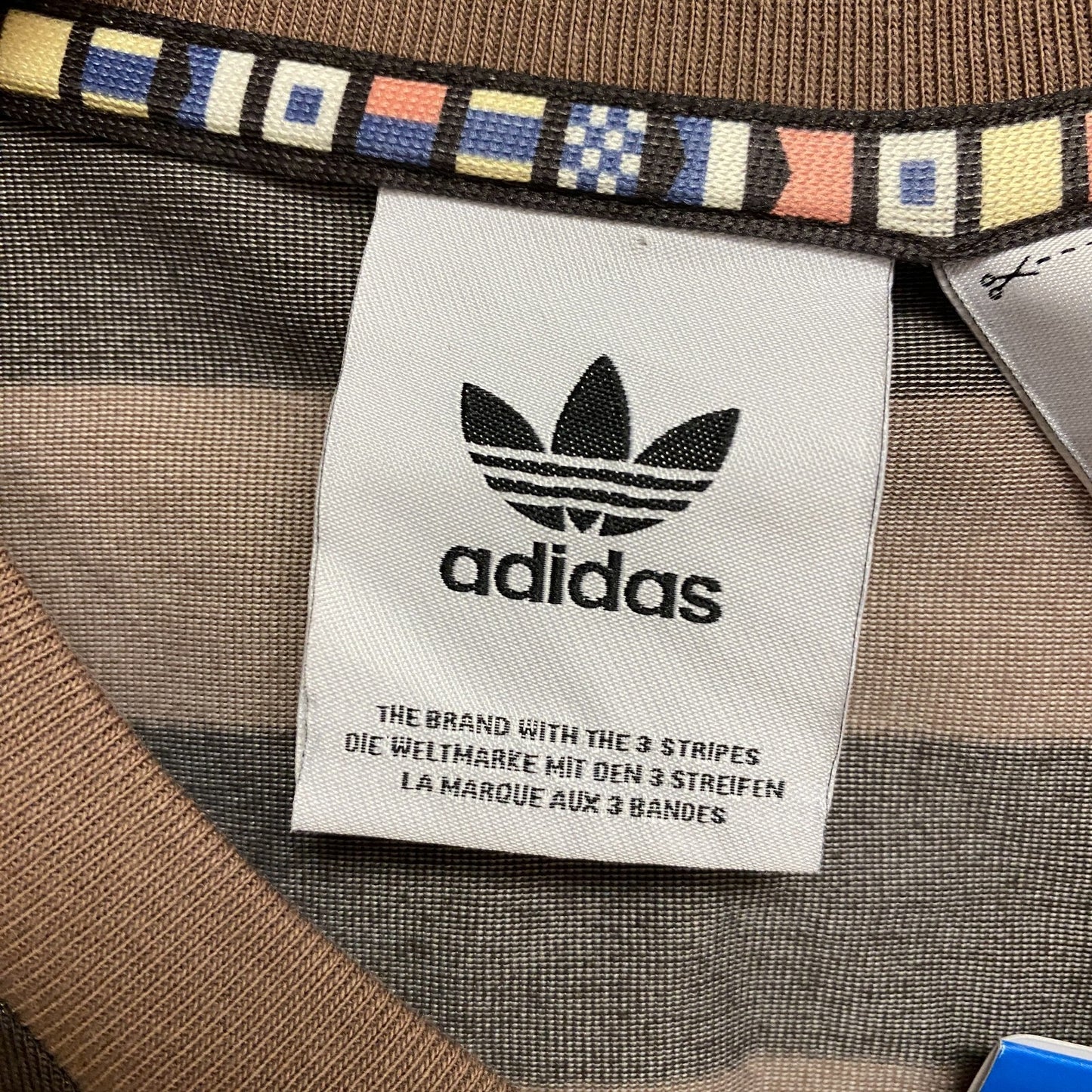 Adidas Original's Men's Striped Tee Shirt Dark Brown IR7586 Size Medium New!