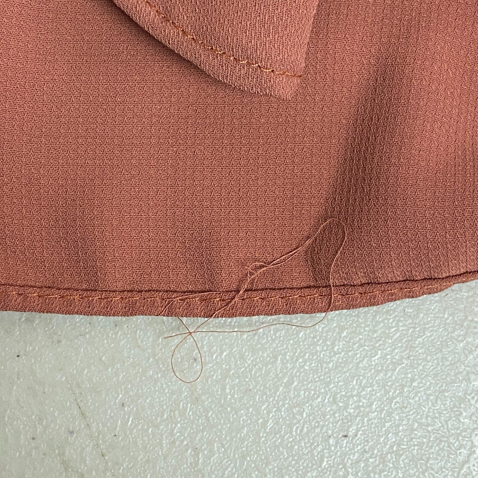 Kasirga Womens Clay Red 5 Button Up 2 skirt Layer Dress Longsleeve Size US10