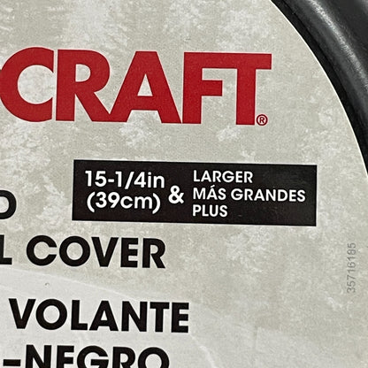 AutoCraft AC38454B Steering Wheel Cover Black Faux Leather Sleek Stitch 15"–16"