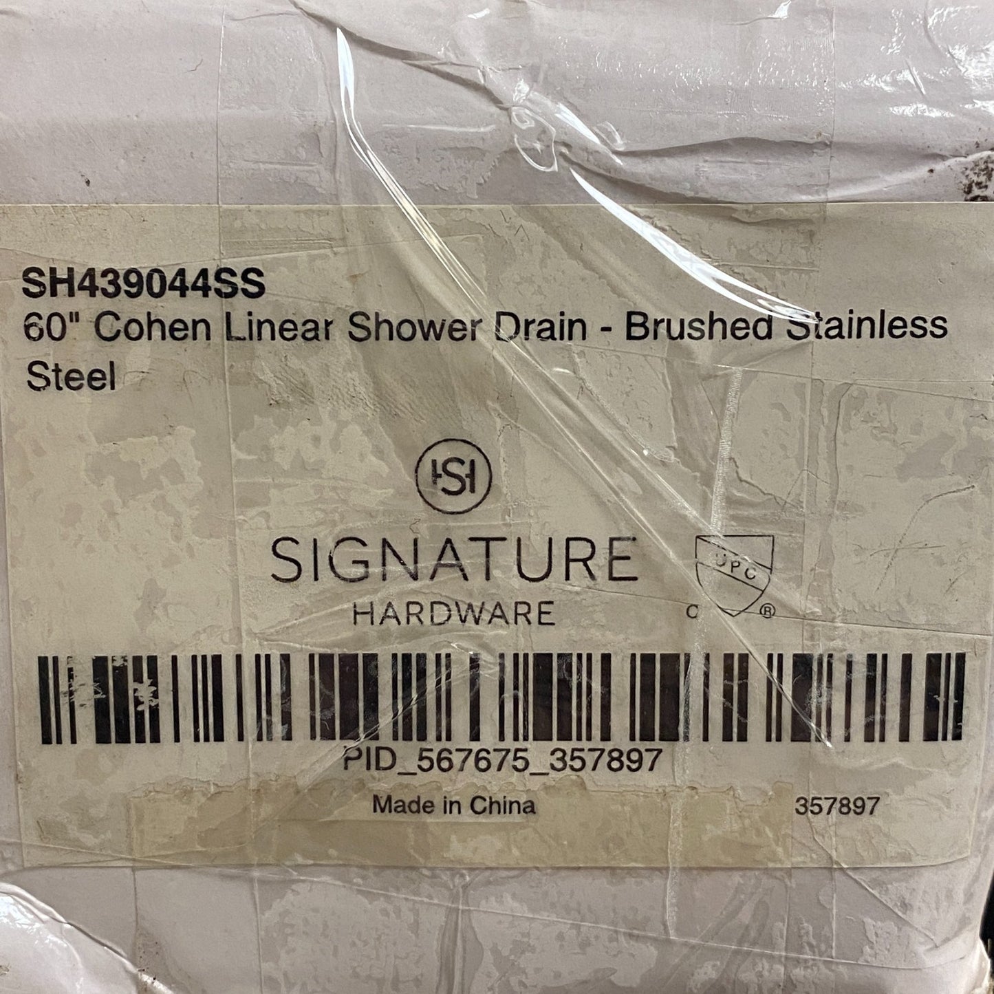 Signature Hardware 60" Cohen Linear Tile-In Shower Drain 404979