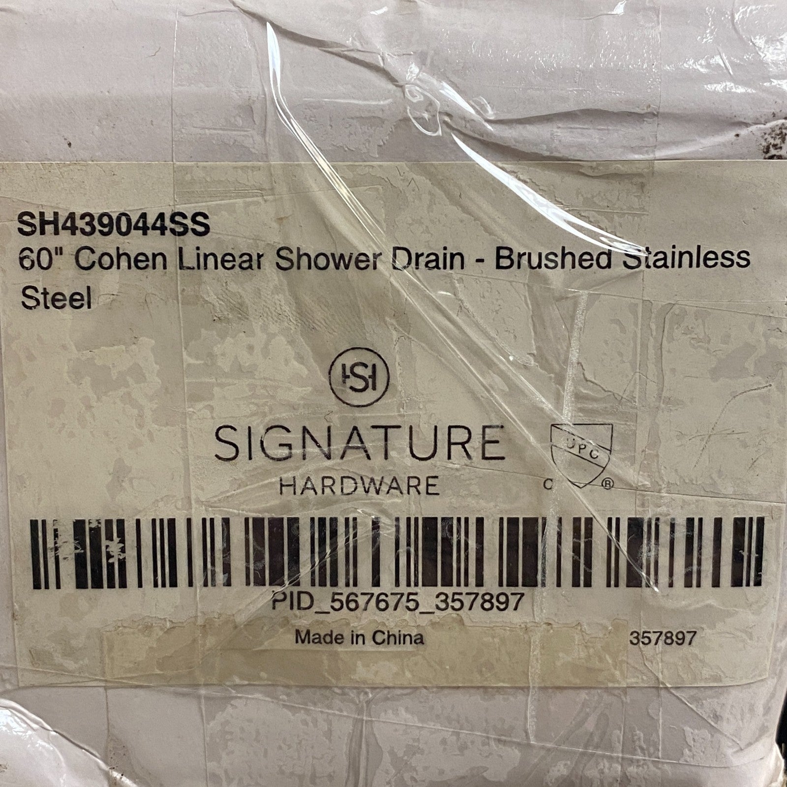 Signature Hardware 60" Cohen Linear Tile-In Shower Drain 404979