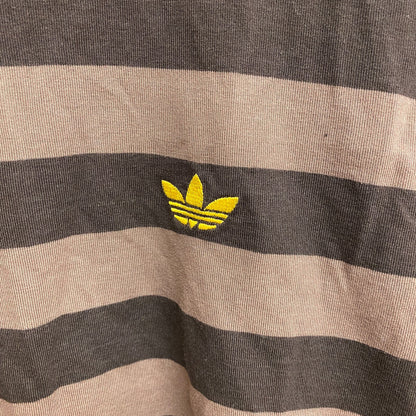 Adidas Original's Men's Striped Tee Shirt Dark Brown IR7586 Size Medium New!