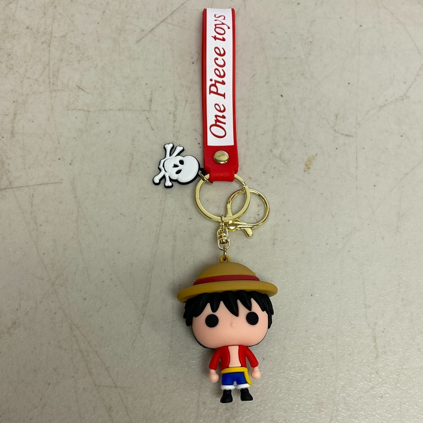 Assorted Silicone One Piece Keychain with Strawhat Monkey D. Luffy Accessory