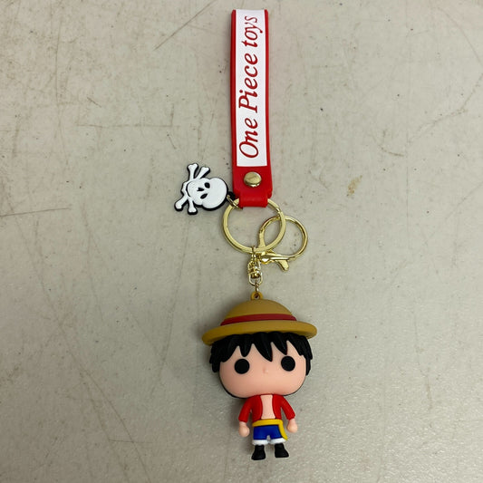 Assorted Silicone One Piece Keychain with Strawhat Monkey D. Luffy Accessory
