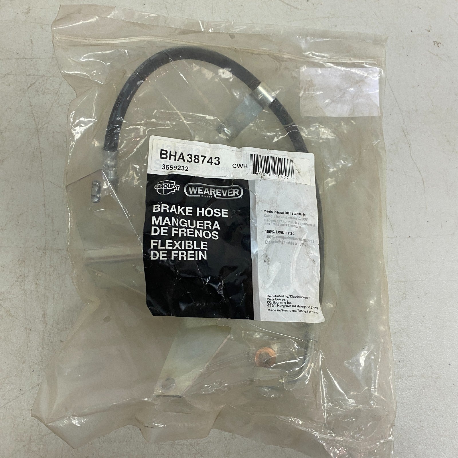CARQUEST Brake Hydraulic Hose Black EPDM Rubber 20.25″ Model BHA38743
