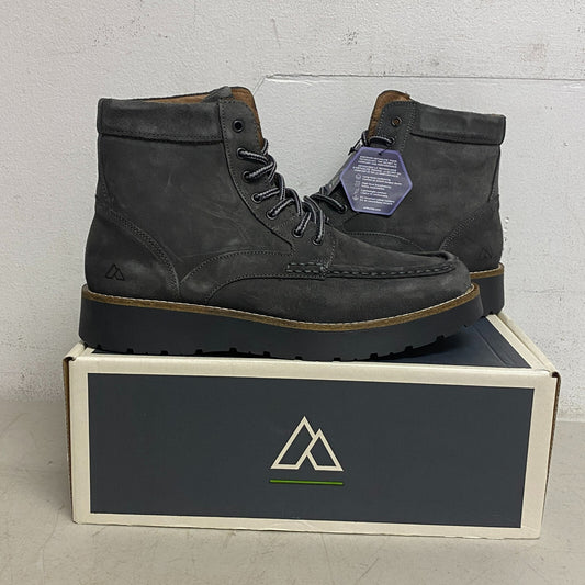 Alpine Mens Bryson Lace Up Moc Toe Style Gray Suede Leather Upper AD23MC002-GRY