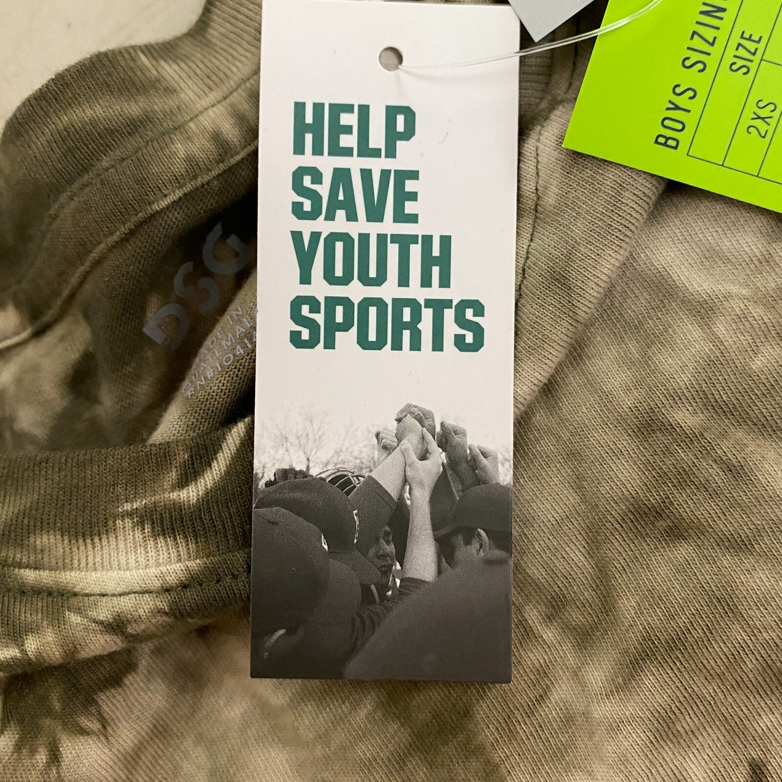 DSG Boy's Crystal Tie Dye Tee Dark Green CTD  Short Sleeve DAB13106G