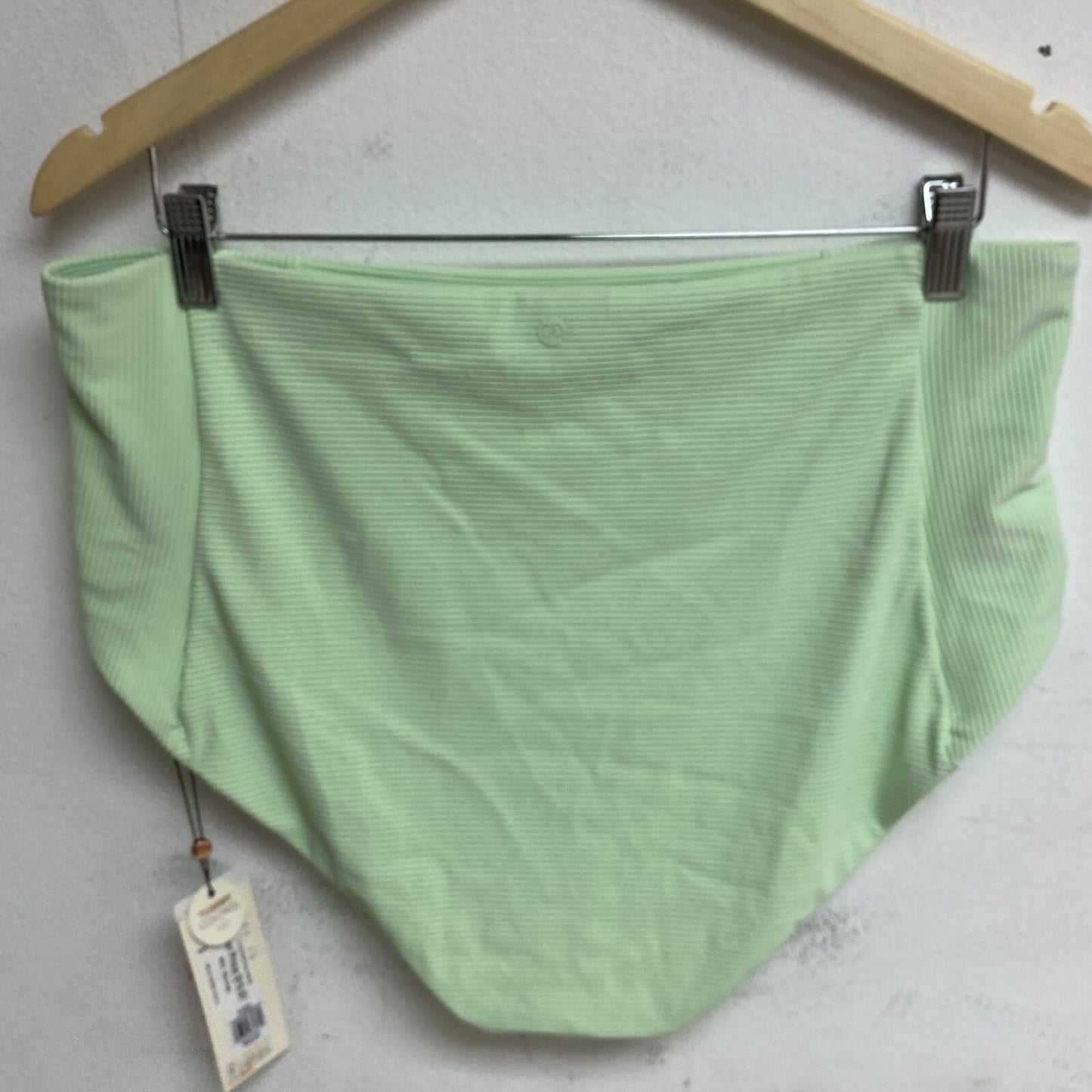 Calia Women's Swim Bikini High Rise Rib Tummy Control Bottom Pistachio Green New