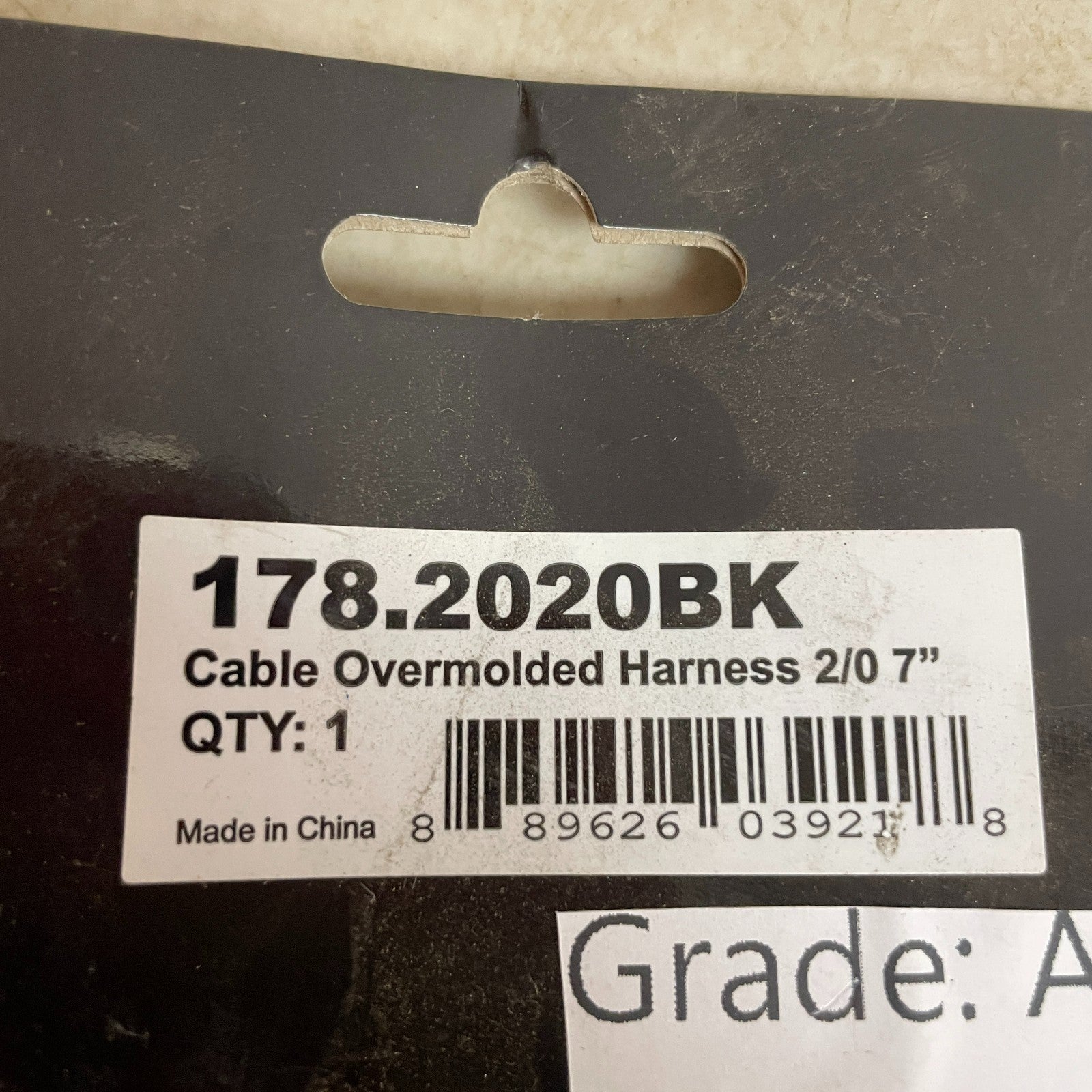 Automann Overmolded Battery Harness 2/0 Gauge 7″ Black Heavy-Duty 178.2020BK