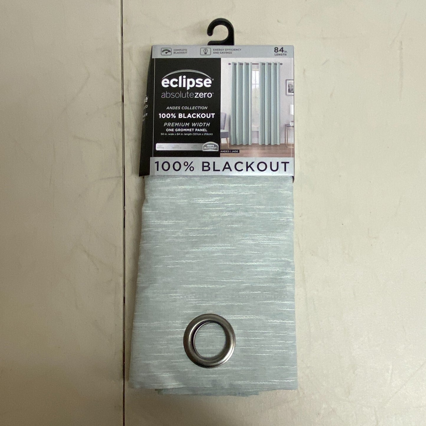 Eclipse Absolute Zero - 100% Blackout One Grommet Panel Curtains 50"x84" - Jade