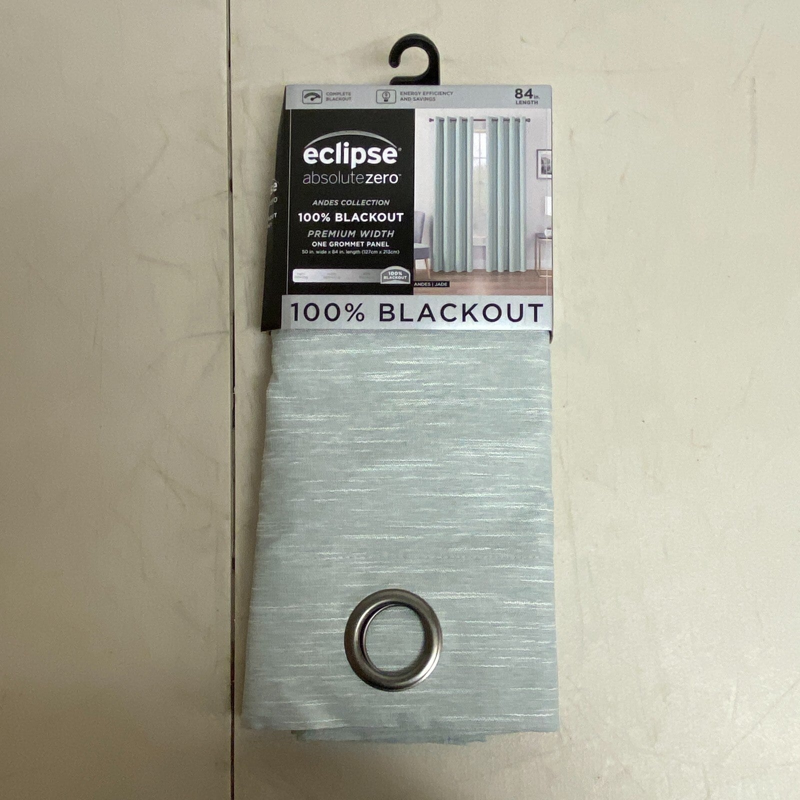 Eclipse Absolute Zero - 100% Blackout One Grommet Panel Curtains 50"x84" - Jade