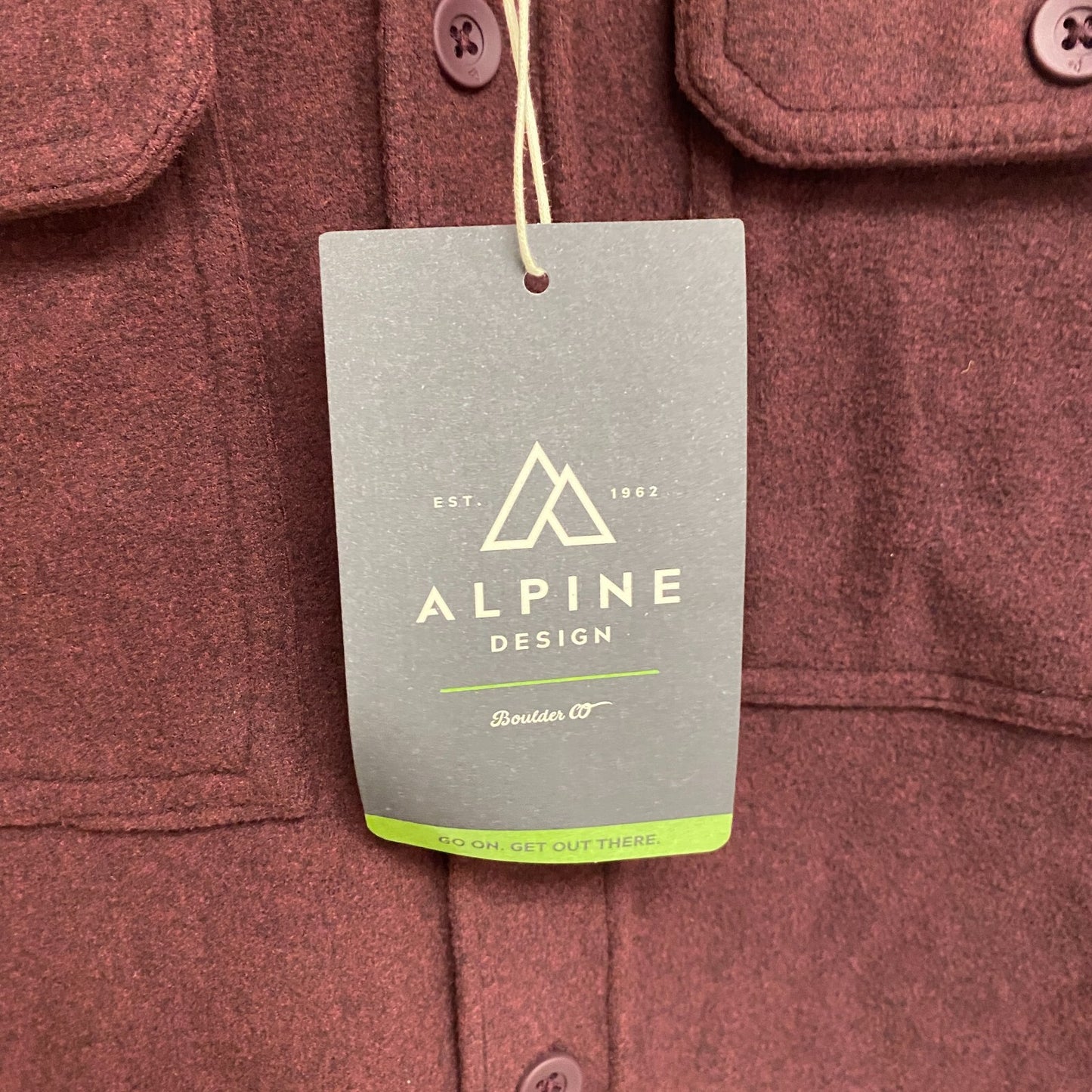 Alpine Design Men's AD M Wonderful Button Up Dark Burgundy Heather ADM23201P New