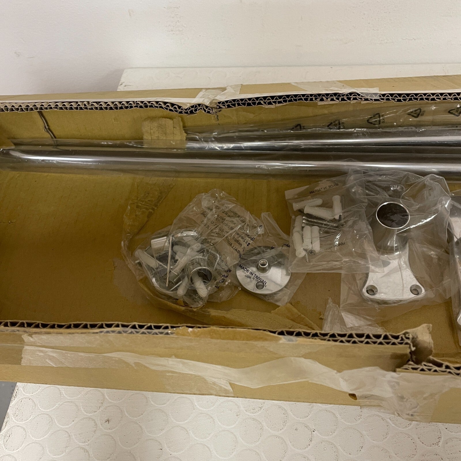 Signature Hardware 60"X 27" D-Shaped Solid Brass Shower Ring and Ceiling Support