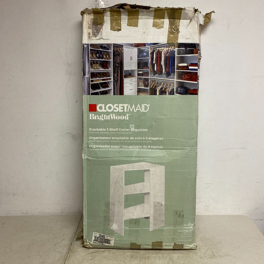 Corner Base Organizer 29 in. W White 3-Shelf for Wood Walk-In Closet System