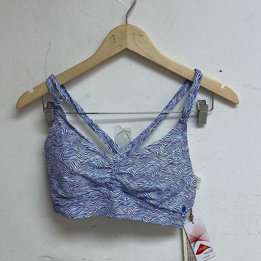 Calia Womens Ruched Front Cross Racerback Swim Top Wave Blue WSA23204PRT New!