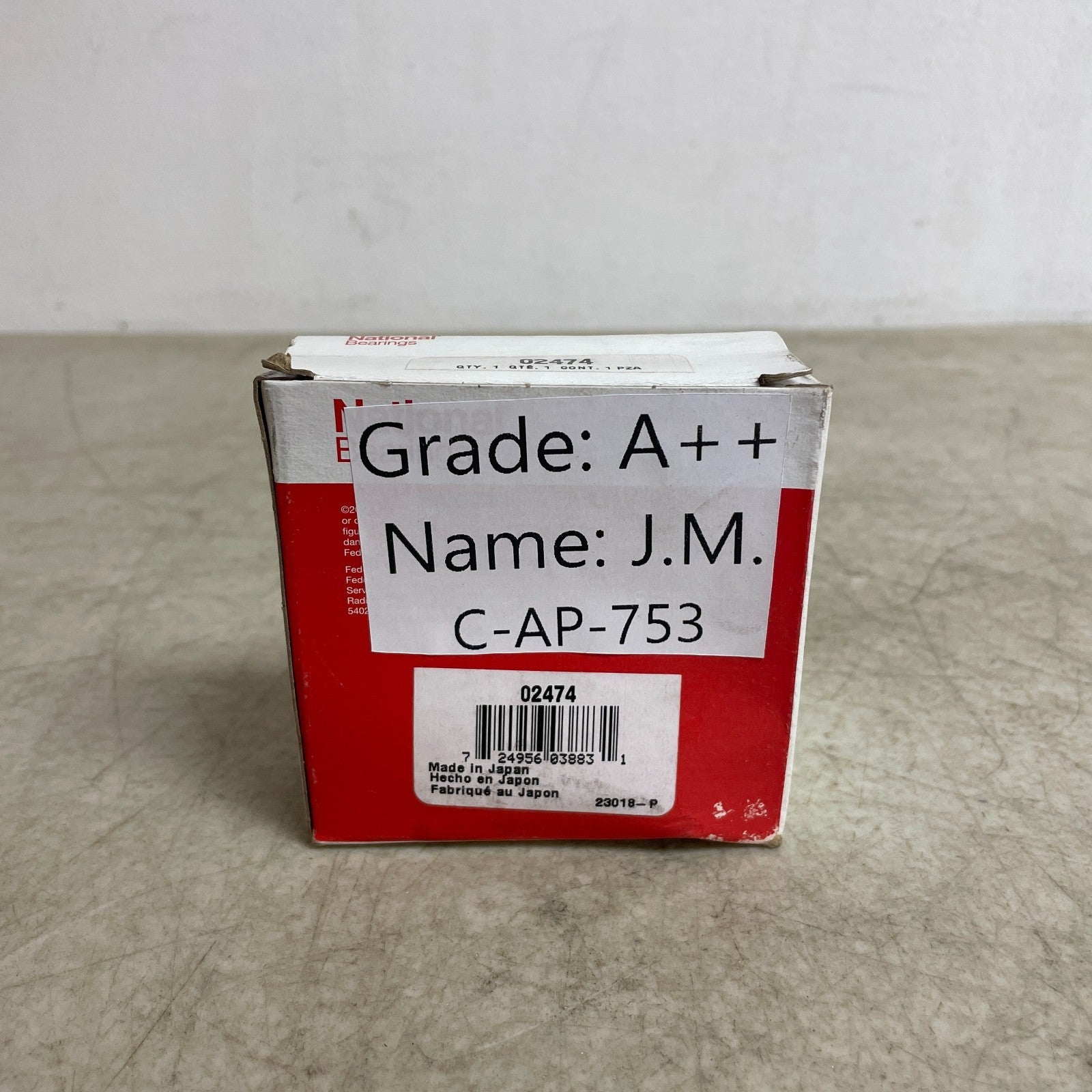 National 02474 Tapered Roller Bearing Cone 1-1/8" Bore Steel