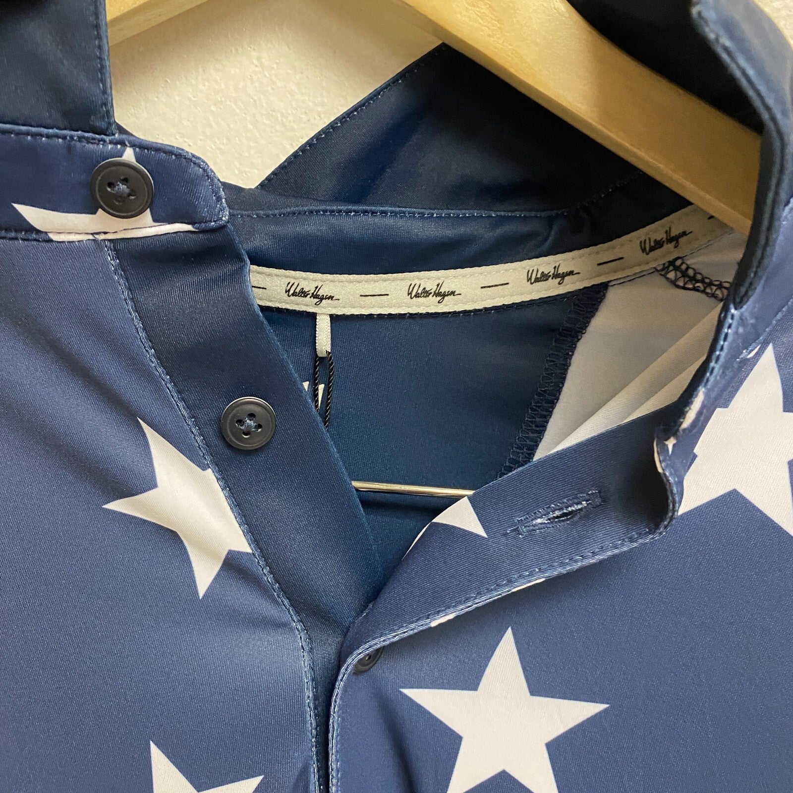 Walter Hagen Men's P11 USA Gradient Flag PRT Polo Gradient Flag Navy MGA11490