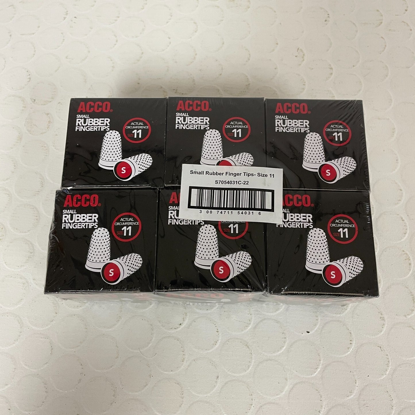 Acco Small Rubber Fingertips (size 11) 6 Packs 72 quantity