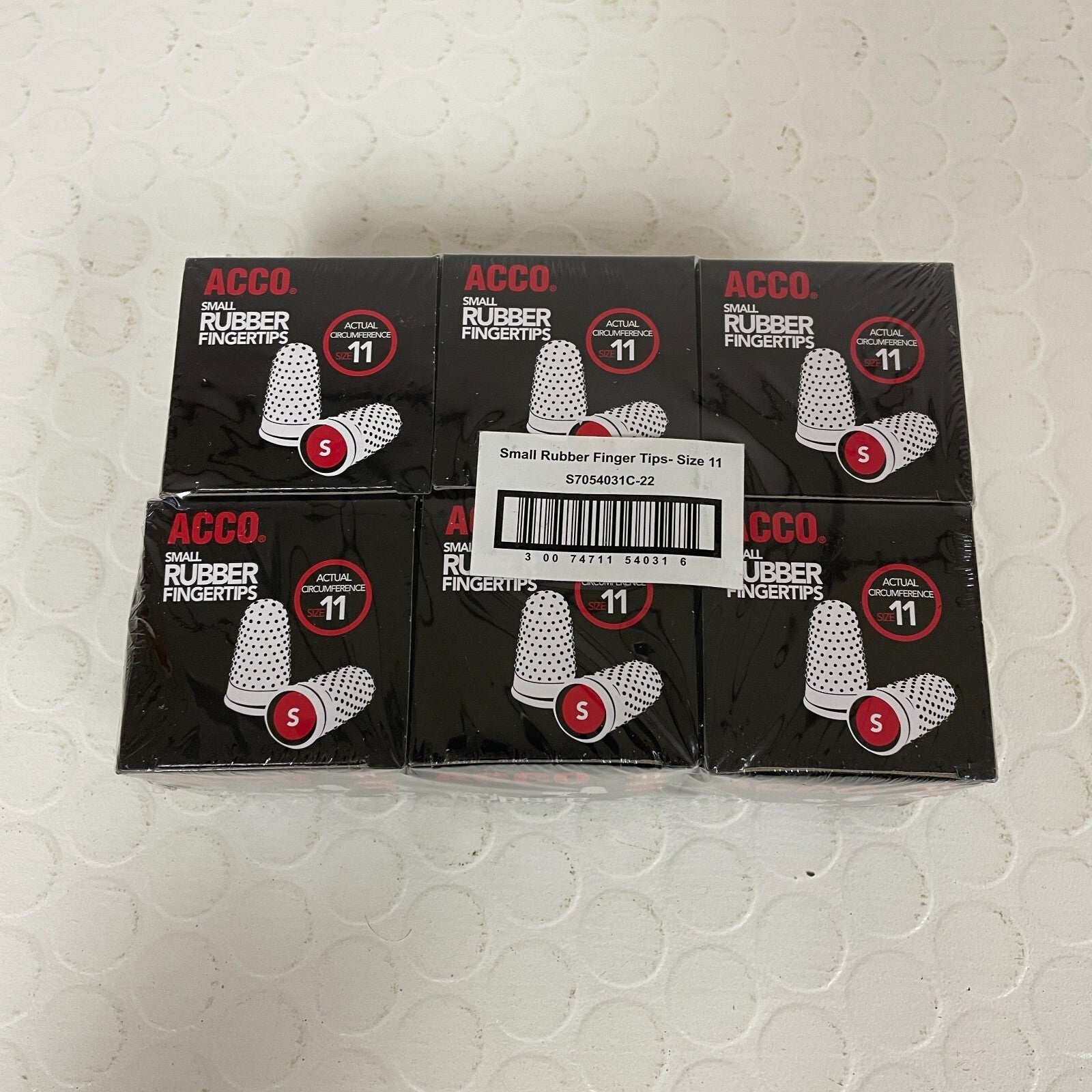 Acco Small Rubber Fingertips (size 11) 6 Packs 72 quantity