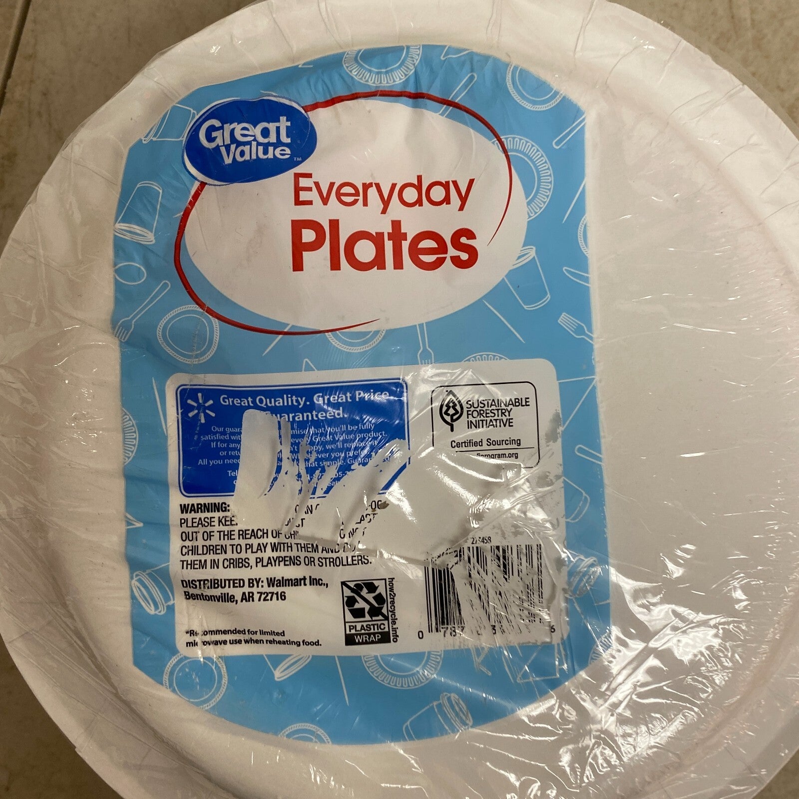 Great Value Plain White Everyday Plates 100 count Brand New!