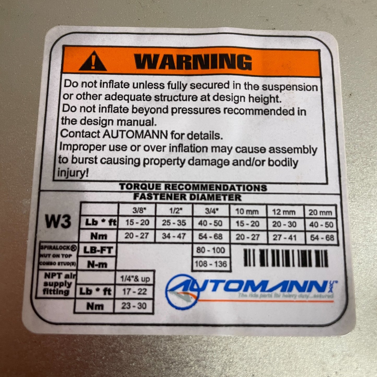 Automann Phoenix AB1DK23N-9367 Rolling Lobe Air Spring Assembly Heavy Duty