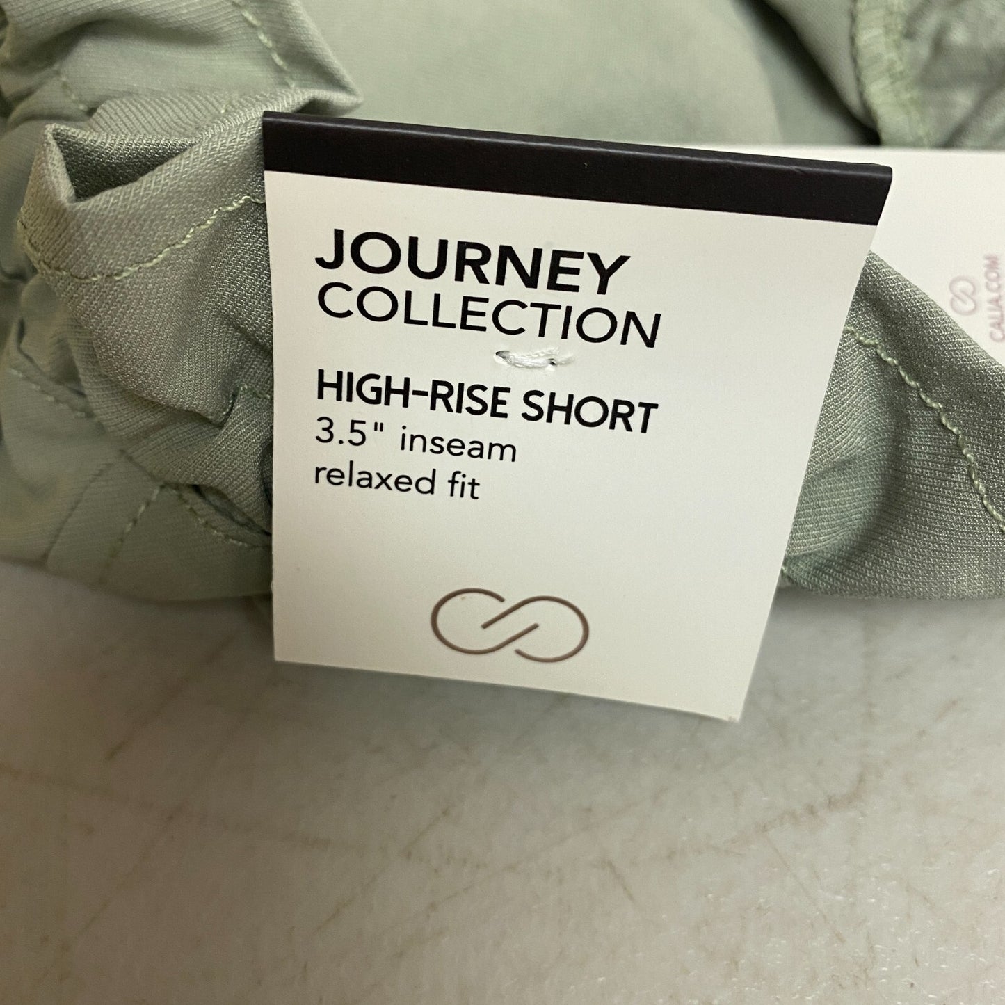 Calia Women Journey High Rise Relaxed Woven Paperbag Short Smudge Sage WAX12303