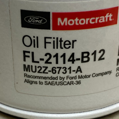 Ford Motorcraft Oil Filter FL-2114-B12 , MU2Z-6731-A