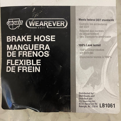 CARQUEST Premium Brake Hose Assembly Black EPDM Rubber Banjo BHA621039