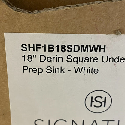 Signature Hardware 18" Square Undermount Fireclay Kitchen Prep Sink White