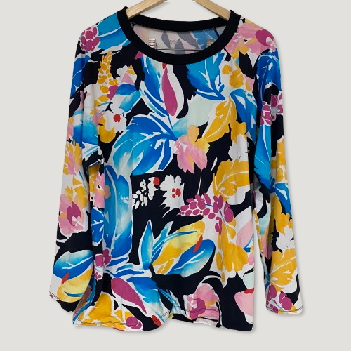 DSG Womenâs Melanie Printed Long-Sleeve Top Deco Trop Casual Activewear